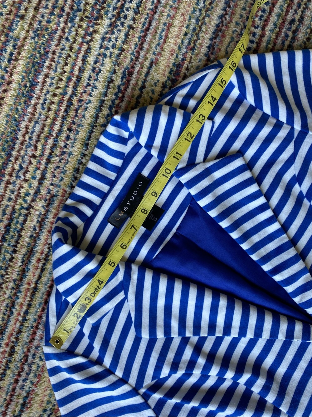 LM STUDIO Blue & White Striped Knit Jacket - Picture 5 of 12